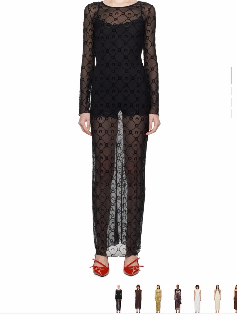 Marine Serre Black Sheer Maxi Dress